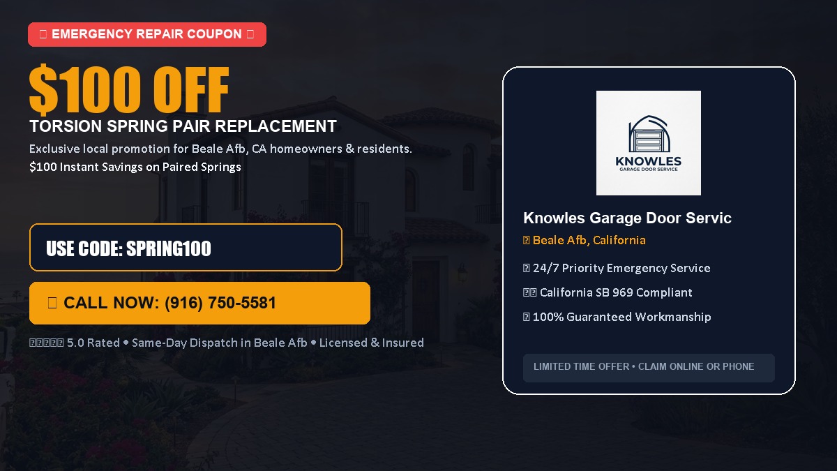 $100 OFF Heavy-Duty Torsion Spring Pair Replacement in Beale Afb, CA